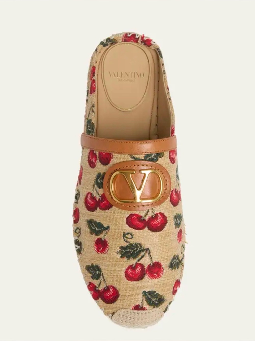 VALENTINO GARAVANI VLogo Cherry Espadrile Mules Sz 38 New with dust bags.